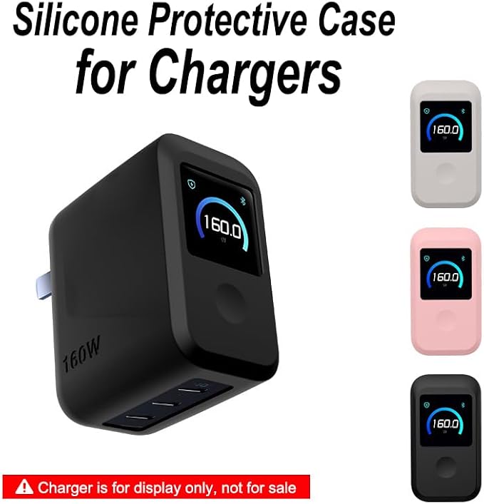 Charger Case Compatible with Anker Prime 160W Charger, for Smart Display Protection & Scratch-Resistant Cover (Black)