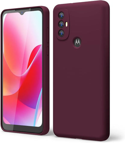 oakxco for Motorola Moto G Power 2022 Phone Case/Moto G Play 2023 Phone Case Liquid Silicone, Thin Slim Soft Rubber Gel TPU Plain Simple Cover for Women, Matte Solid Color,Burgundy Plum Wine