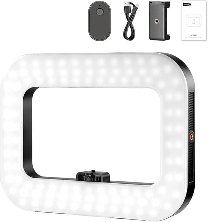 NEEWER Entry Level Version Phone Video Rig with Light, Handheld Stabilizer with 20W Bi Color LED Square Ring Light, 3 Cold Shoes/5200mAh Battery/CRI80+ for Selfie Streaming Vlog Recording, NL200B
