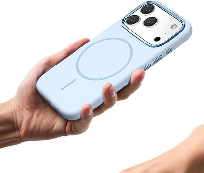 Magnetic Case for iPhone 17 Pro Max/17 Pro/17 Air/17, Wireless Charging Case, Ultra Thin Liquid Silicone Soft Fiber Lining Cover, (17 Pro Max,Blue)