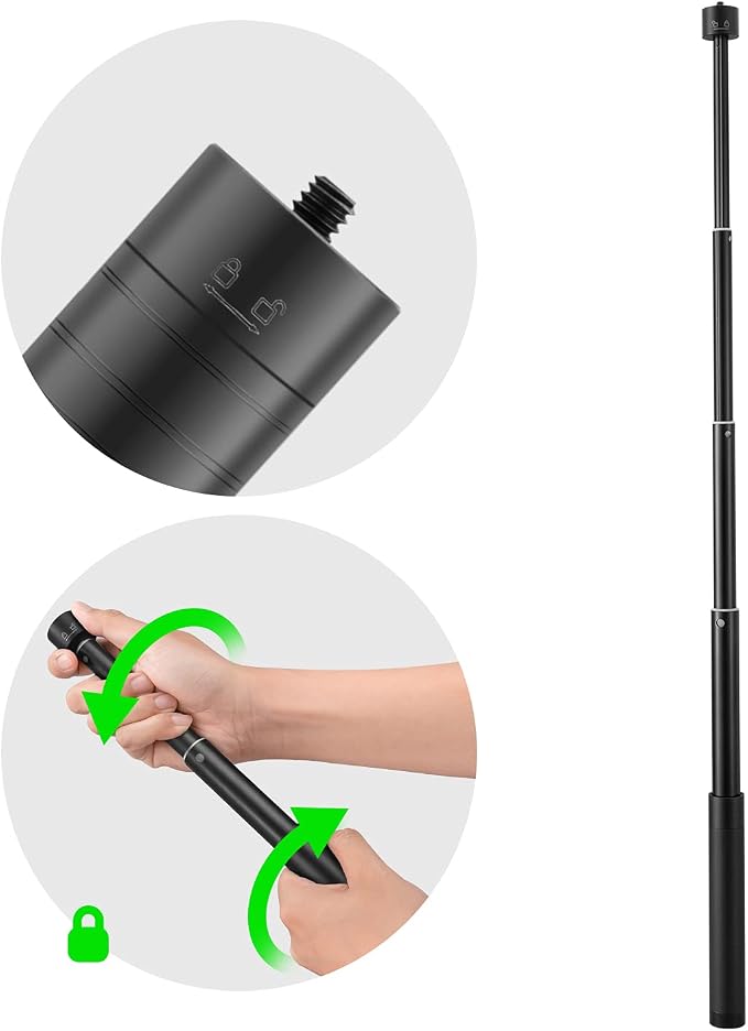 Gimbal Extension Pole, ZHIYUN 29" Extension Rod for Gimbal Stabilizer, Adjustable Selfie Stick with 1/4" Thread Compatible with DJI OM 6/5/4/ Smooth 5 Q3 4/GoPro Vlog Pocket/Go 2 EVO Action Camera