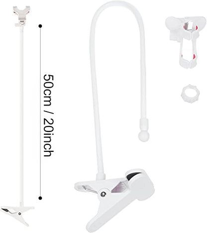 ITART Cell Phone Holder,Universal Bedside Phone Stand,Lazy Bracket,Flexible Long Arms Clip Mount for iPhone X Samsung Galaxy in Bedroom Office Desk-White