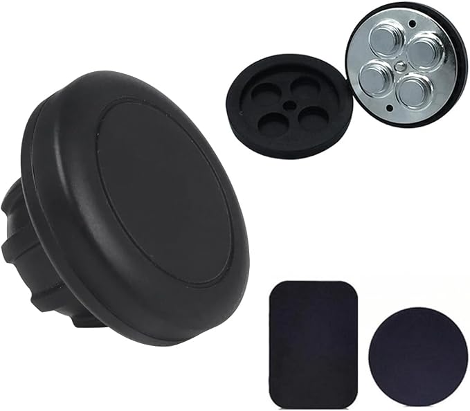 2 Pack Magnetic Phone Holder Mount Magnet and Metal Plate with 17mm Ball Joint Socket Replacement Base for Car Smartphone Stand Air Vent Windshield Dashboard Cradle-Less Stick-On Case