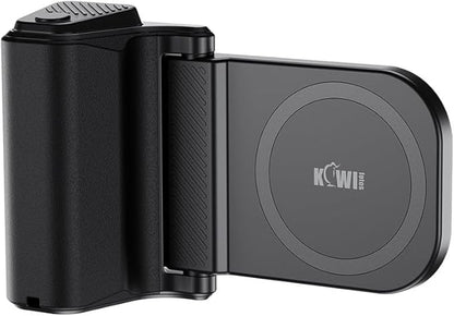 KIWIFOTOS Magnetic Phone Camera Grip for iPhone 17 Magsafe Handle with Bluetooth Remote & Tripod Mount Adapter for iPhone 16 15 Pro Max Samsung Smartphone Vlog Video Shooting