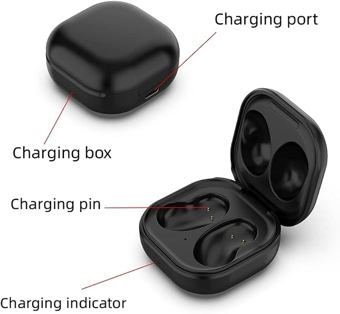 Charging Case for Galaxy Buds Live Headset, Charging Compartment Dock Station SM-R180 Storage Charger with Type C Cable for Samsung Galaxy Buds Live Headphone (Black)