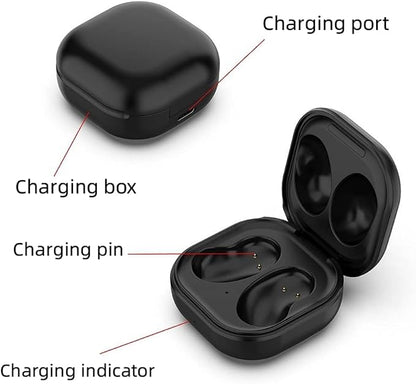 Charging Case for Galaxy Buds Live Headset, Charging Compartment Dock Station SM-R180 Storage Charger with Type C Cable for Samsung Galaxy Buds Live Headphone (White)