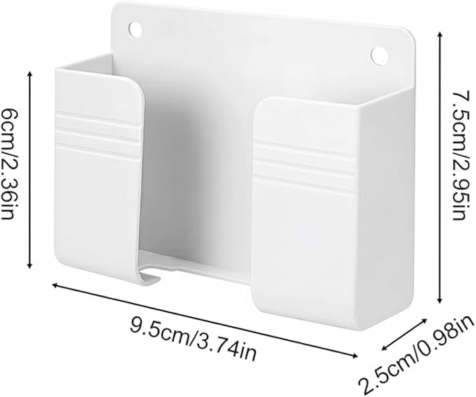 Wall Phone Holder 4 Pack, Adhesive Wall Mount Phone Holder, No Drill Cell Phone Holder for Bedside, Bathroom & Kitchen, Universal Mobile Holder for iPhone & Android, Strong Adhesive