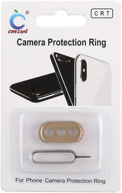 Compatible with iPhone Xs Max Rear Camera Lens Protection Ring Cover with Tray Eject Tool Needle (Gold)