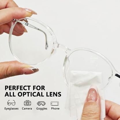 200 Count Lens Wipes for Eyeglasses Individually Wrapped Pre-Moistened Wipes Cleaner for Glasses Screens Camera Lens