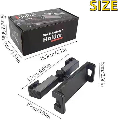 Universal Car Phone Mount - Adjustable Tablet Holder for Rear Seat Style - Fits 6-12.9 Cell Phones and Tablets