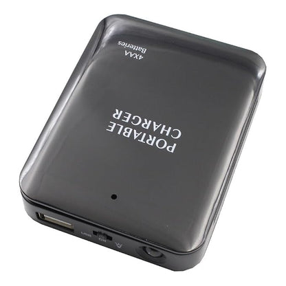 Black USB 4 AA Battery Emergency Charger Power Bank Case Fit for Cell Phone