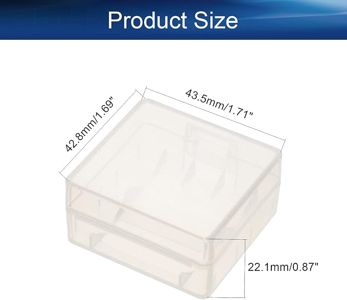 Heyiarbeit Battery Storage Case Holder Box for 2 18350 Batteries, Clear Color (5 Pack)