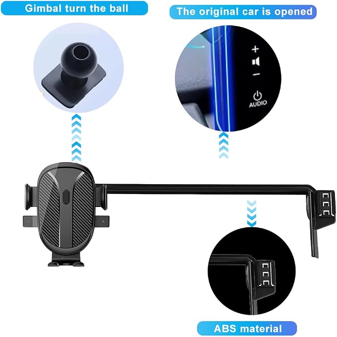 Car Phone Holder for 2024 2025 2026 Toyota Tacoma Accessories Dash Mount Cell Phone Holder for Most Smartphones Auto Interior Accessories Hands-Free 360 Degree Rotation(with 14inch Screen)