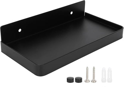 Bathroom Cell Phone Shelf, Stainless Steel Wall Mount Toilet Phone Holder Toilet Small Floating Wall Shelves, 7.3x3.5 in (Black)