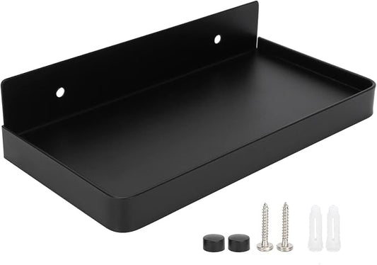 Bathroom Cell Phone Shelf, Stainless Steel Wall Mount Toilet Phone Holder Toilet Small Floating Wall Shelves, 7.3x3.5 in (Black)