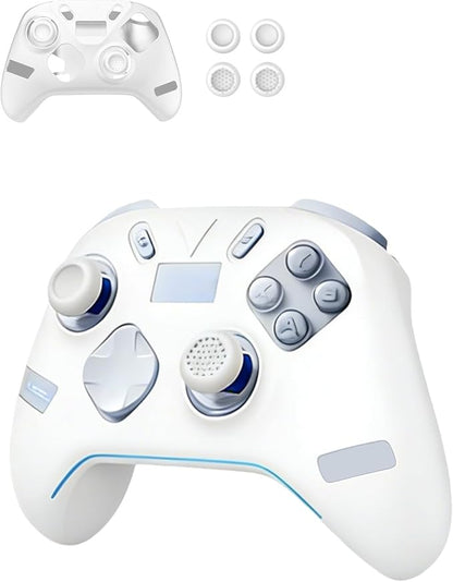 Silicone Protective Case for Flydigi Apex 5 Wireless Controller, Full-Body Protective Cover with Precise Cutout, Shockproof Dustproof Protector Sleeve & Scratch-Resistant Sleeve (White)