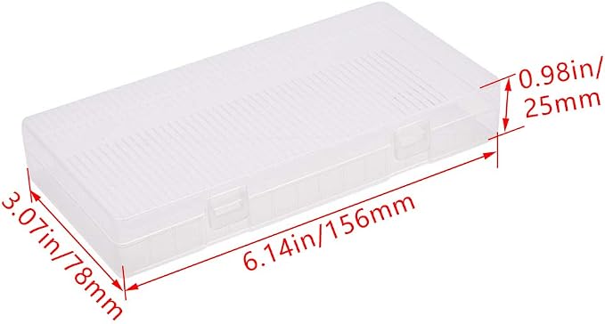 Heyiarbeit 8 x 18650 Battery Storage Case Holder Organizer Box Transparent