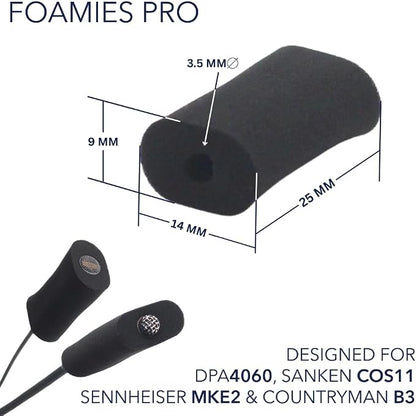 URSA Foamies Pro - Pack of 12 (Black) | Soft Foam Mounts for Wireless Lavalier Mics | Microphone Foam Covers | Stick Directly to Skin or Costume | Fits Most Microphone Brands | Lav Mic Accessories