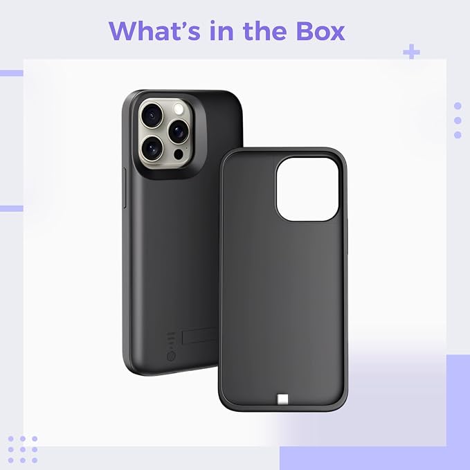 5000Mah Wireless Charging Battery Case for 16, Silicone Full-Edge Cover, Dual Charging, Led Indicator