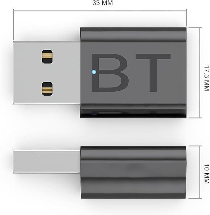 Mini 2-in-1 USB Bluetooth Receiver,5.4 Wireless Audio Adapter 3.5mm Car Kit Music Receiver for Home/Car Stereo Sound System, Bluetooth Adapter(Aux in) with 3.5mm Cable