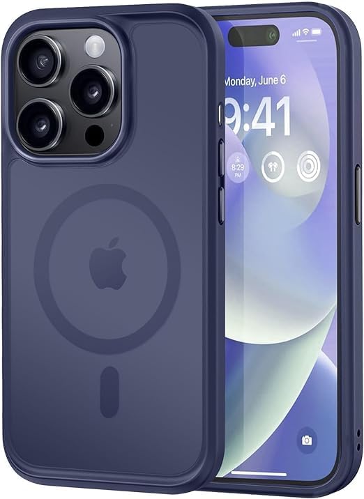 MOCCA Strong Magnetic for iPhone 14 Pro Case, [Compatible with Magsafe][13FT Military Drop Protection] Slim Translucent Matte Shockproof Case for iPhone 14 Pro Phone Case 6.1'', Deep Blue