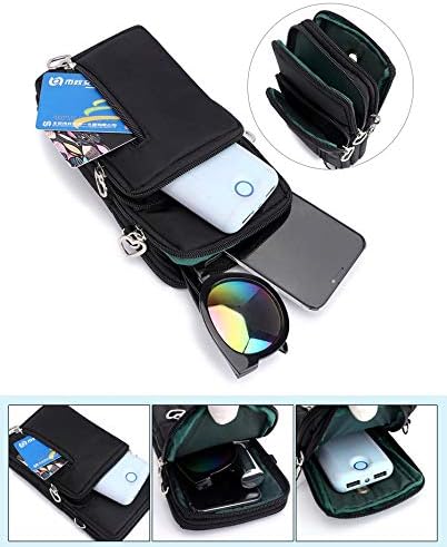 Zipper Crossbody Bag, Women Shoulder Pouch Wallet Purse Armband for iPhone 14 13 12 11 XR Samsung Galaxy S22 S21 FE Pixel 6