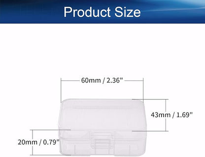 Heyiarbeit Battery Storage Case Holder Box for 2 18500 Batteries, Clear Color (1 Pack)