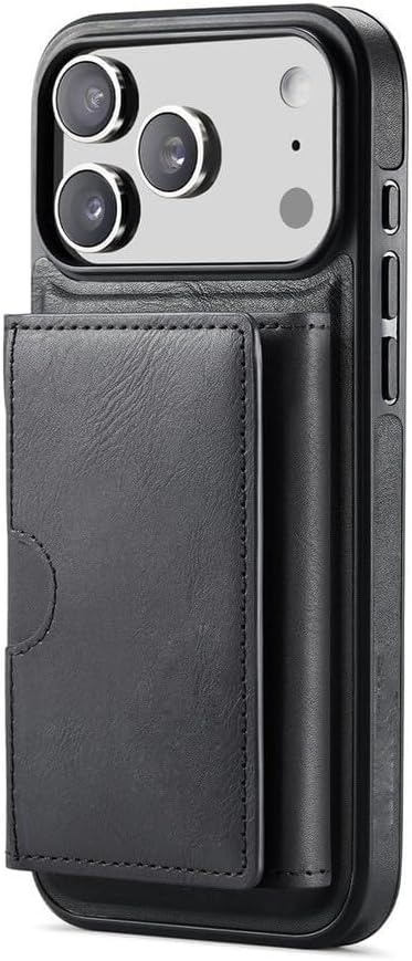 Wallet Case for iPhone 17 Pro Max/17/17 Pro/17 Air, Magnetic 2 in 1 Detachable Back Card Slots Heavy Duty Protection Cover Kickstand Supports Wireless Charging Case (17,Black)