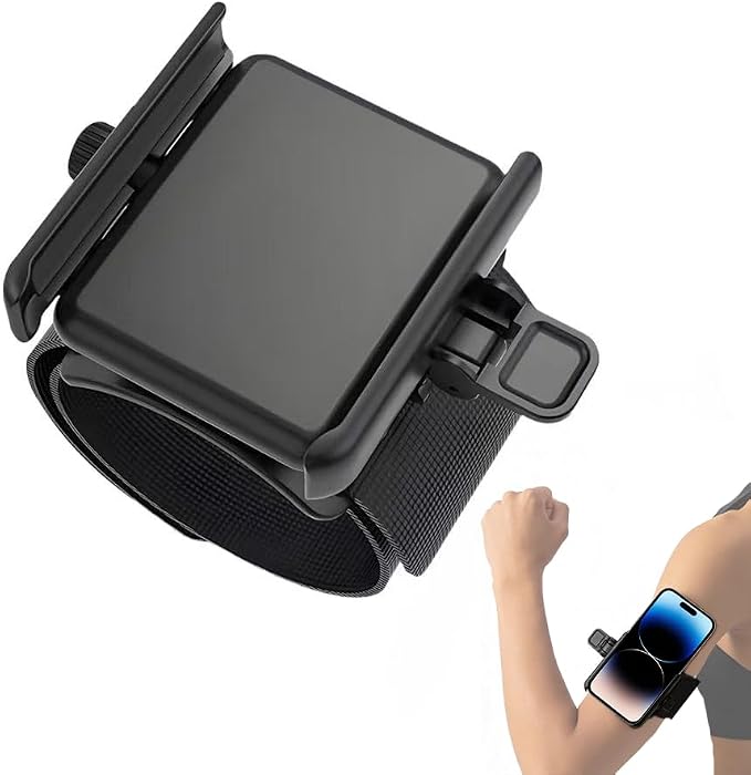 Armband Phone Holder, No Screen Blocking, 360° Rotating Arm Phone Mount, Memory Lock, Quick Release, for Android, iPhone 17/16/15/14/13 Pro Max/Pro/Mini/12/11/SE/Xs/XR/8 Plus, Fits 4–6.7" Phones