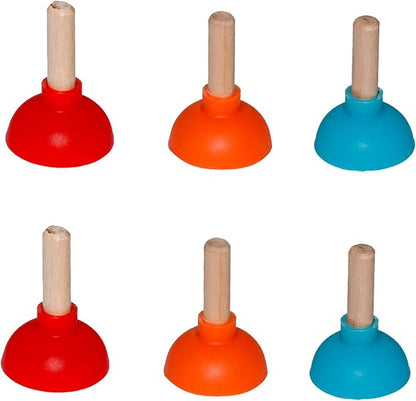 6PCS Tiny Toilet Plunger Shape Phone Holder,Mini Colorful Plunger Holder, Sucker Stand for Supporting Cellphone, Moblie Phone, PSP