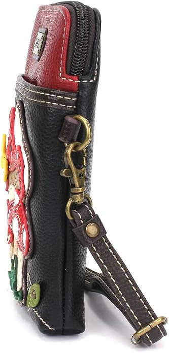CHALA Plant Life Collection Cell Phone Crossbody Purse-Women PU Leather/Canvas Multicolor Handbag with Adjustable Strap