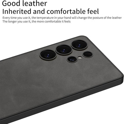 Leather Case for Samsung Galaxy S25 Ultra/S25 Plus/S25, Full Lens Protection Slim Thin Business Cover Minimalist Shell (Green,Samsung Galaxy S25)
