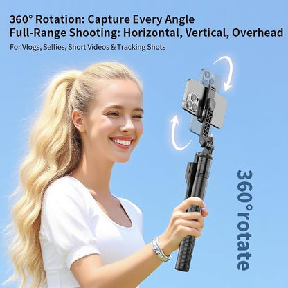 Phone Tripod and Selfie Stick, Extendable Cell Phone Tripod with Wireless Remote, Tripods Stand for iPhone & Travel Selfie Stick 360° Rotation Compatible with iPhone Android, Camera