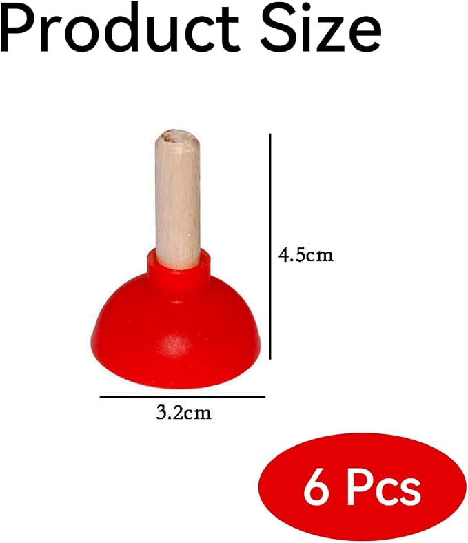 6PCS Tiny Toilet Plunger Shape Phone Holder,Mini Colorful Plunger Holder, Sucker Stand for Supporting Cellphone, Moblie Phone, PSP