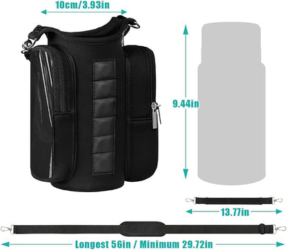 Joyzan Magnetic Gym Bag, Water Bottle Small Holder for Men Portable Fitness Sling Carrier Pouch Sleeve Phone Pockets Adjustable Strap 6 Magnets Crossbody Organizer Women Travel Sports Workout Fitness