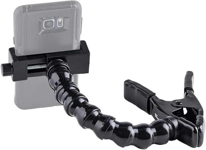 MOGO ModularHose Assistive Technology Phone Holder with Heavy-Duty Spring Clamp (Opens to 2"), 8 Inch Arm