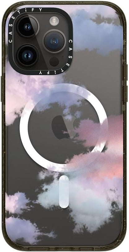 CASETiFY Impact iPhone 14 Pro Max Case [4X Military Grade Drop Tested / 8.2ft Drop Protection/Compatible with Magsafe] - Clouds - Glossy Black