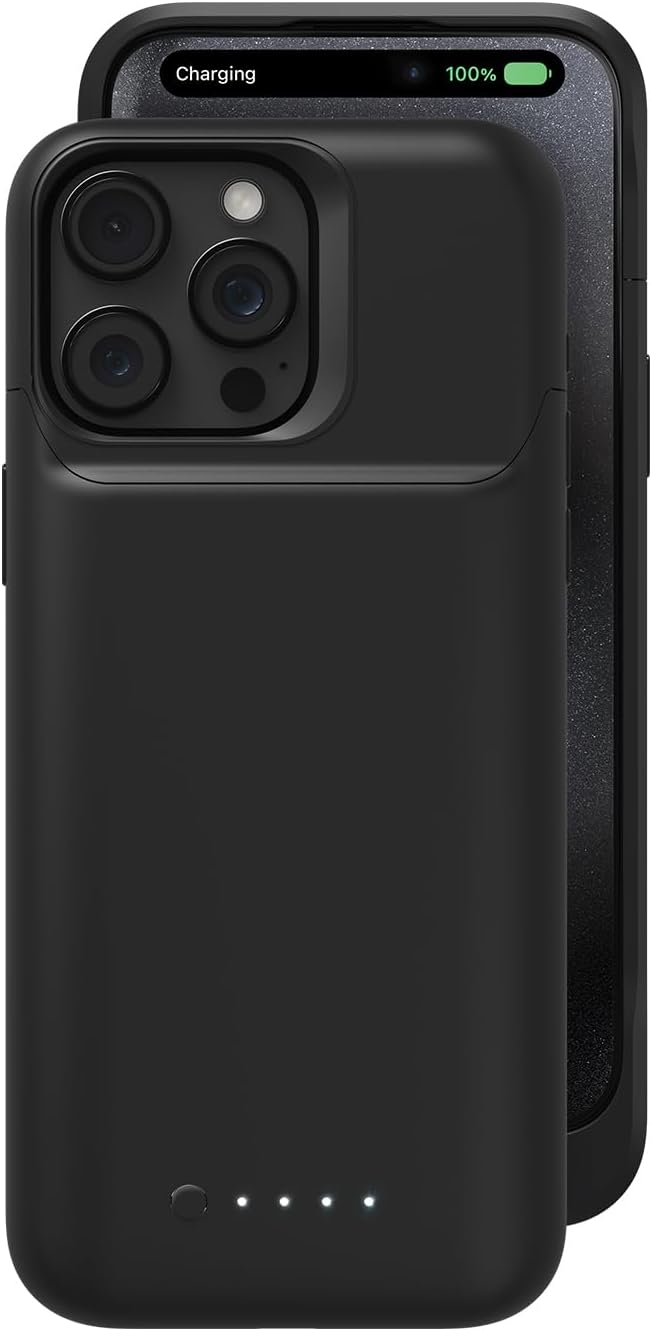 Mophie Juice Pack iPhone 15 Pro Max Battery Case - Legendary Power & Protection - Up to 50% Extra Battery, 6ft Drop Safety, Eco-Friendly Design, Black