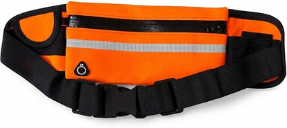 running belt for phone,slim waist pack for running,adjustable fitness belt,lightweight,fits most phones,workout travel (orange)