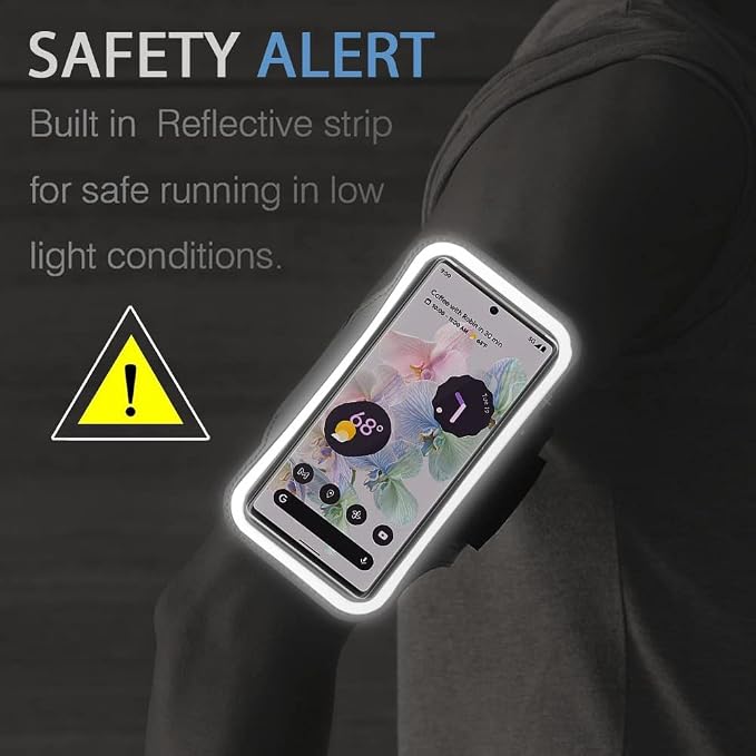 Pixel 10 9 Pro Armband, JEMACHE Water Resistant Gym Running Workouts Phone Arm Band for Google Pixel 10Pro 9Pro 10 9 8 7 9a 8a 7a (Black)