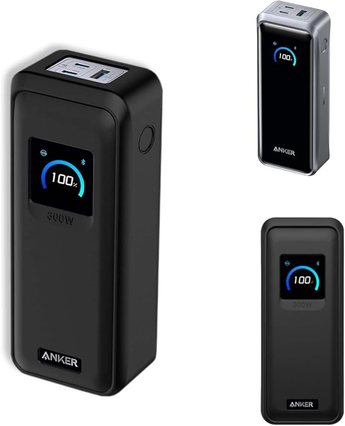 Case for Anker Prime Power Bank(26,250mAh 300W),NOUKAJU Silicone Protective Case,Drop-Proof,Scratch-Proof,Shock-Proof,Dust-Proof,Protective Cover for Anker Prime 26,250mAh Power Bank 300W(Black)