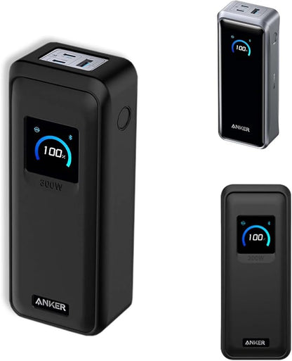 Case for Anker Prime Power Bank(26,250mAh 300W),NOUKAJU Silicone Protective Case,Drop-Proof,Scratch-Proof,Shock-Proof,Dust-Proof,Protective Cover for Anker Prime 26,250mAh Power Bank 300W(Black)