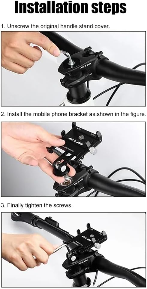 GUB G-95 Bicycle Stem Cellphone Mount Aluminum Alloy Handlebar Mobilephone Support Adjustable Bottom Bracket with Bottom Holder