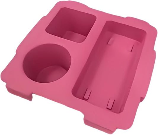Top Cup Phone Holder Tray Storage Lid for Stanley Compatible with Bogg Bag XL Cover, Cup Organizer Holder Waterproof Silicone Multifunctional Storage Box for Outdoor Beath Camping Travel (Red, L)