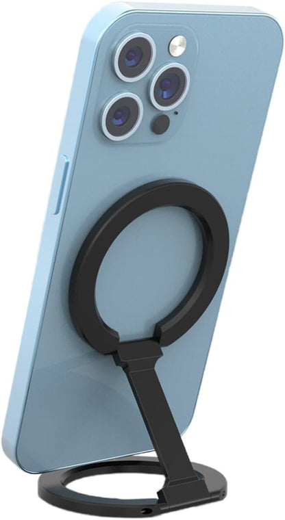 Magnetic Phone Ring Holder for MagSafe 360°Rotation Finger Grip Stand Adjustable Cellphone Kickstand Mag Safe Accessories for iPhone 16/15/14/13/12 Series Black