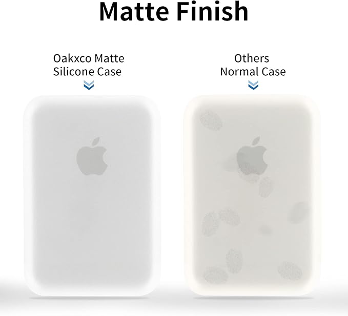 oakxco Silicone Case Compatible with Magsafe Battery Pack, Magsafe Battery Pack Cover, Scratch & Shatter Resistant, Matte Clear