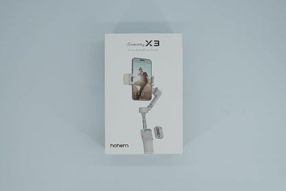 Hohem iSteady X3 Gimbal Stabilizer for iPhone, Foldable Phone Gimbal Object Tracking, Remote Control, 3-Axis Phone Stabilizer Built-in Extendable Rod & Tripod, Fill Light for Video Recording, YouTube
