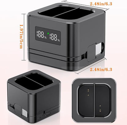 Upgraded,1Pack Batteries Charger,A Charger Compatible with Ring Batteries and Others, LED Digital Display,Dual Charging,for Doorbell Camera 2/3/4,3Plus,Spotlight/Stick Up Cam