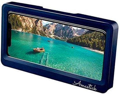 Splash Proof Smartphone Holder - Shower/Bathroom/Kitchen/Outdoor, Smartphone/Phone/Cellphone, Holder/Mount/Case, Water Resistant, Splash Proof (Blue)