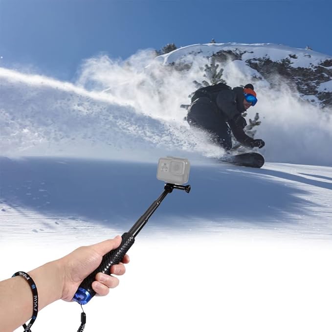 11.25-37 inch Selfie Stick Extendable Monopod Pole Waterproof Aluminum Telescopic Handle Grip Compatible with AKASO EK7000,Brave 4,V50,Gopro Hero 13 12 11 10 9 8,DJI Osmo,ODDV Action Camera